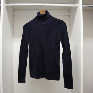 Form fitting navy blue sweater